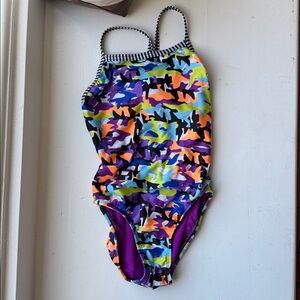 Dolfin Uglies Multi Color One-Piece Training Swimsuit Size 32